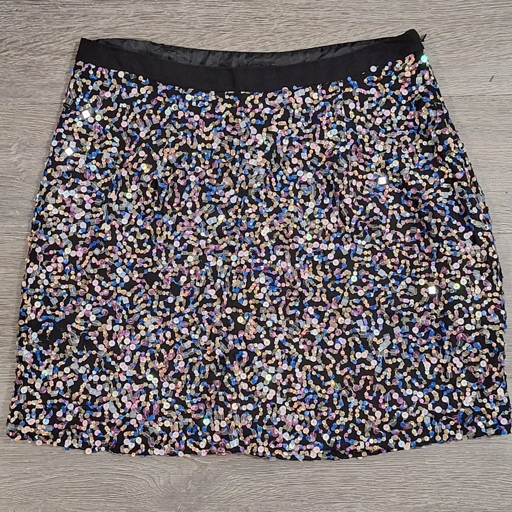 NWT Vero Moda Sequin Mini Skirt | 12 | Black Multi